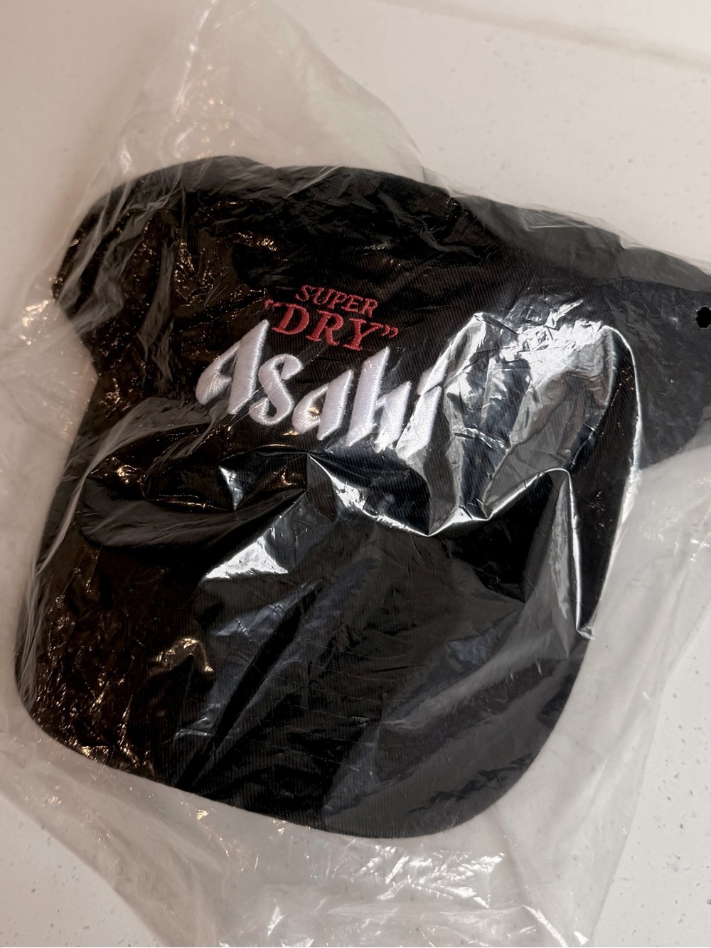 Asahi Super Dry Beer Embroidered Baseball Hat Cap Black New Sealed Collectible